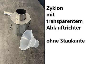Zyklon mit transparentem Ablauftrichter